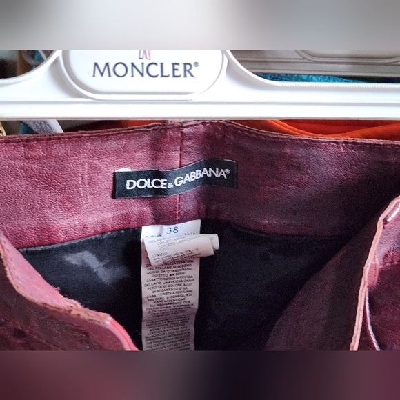 Dolce & Gabbana Milano Italia leather mini-skirt red/ ladies size UK10 / EU 38 - Picture 3 of 7